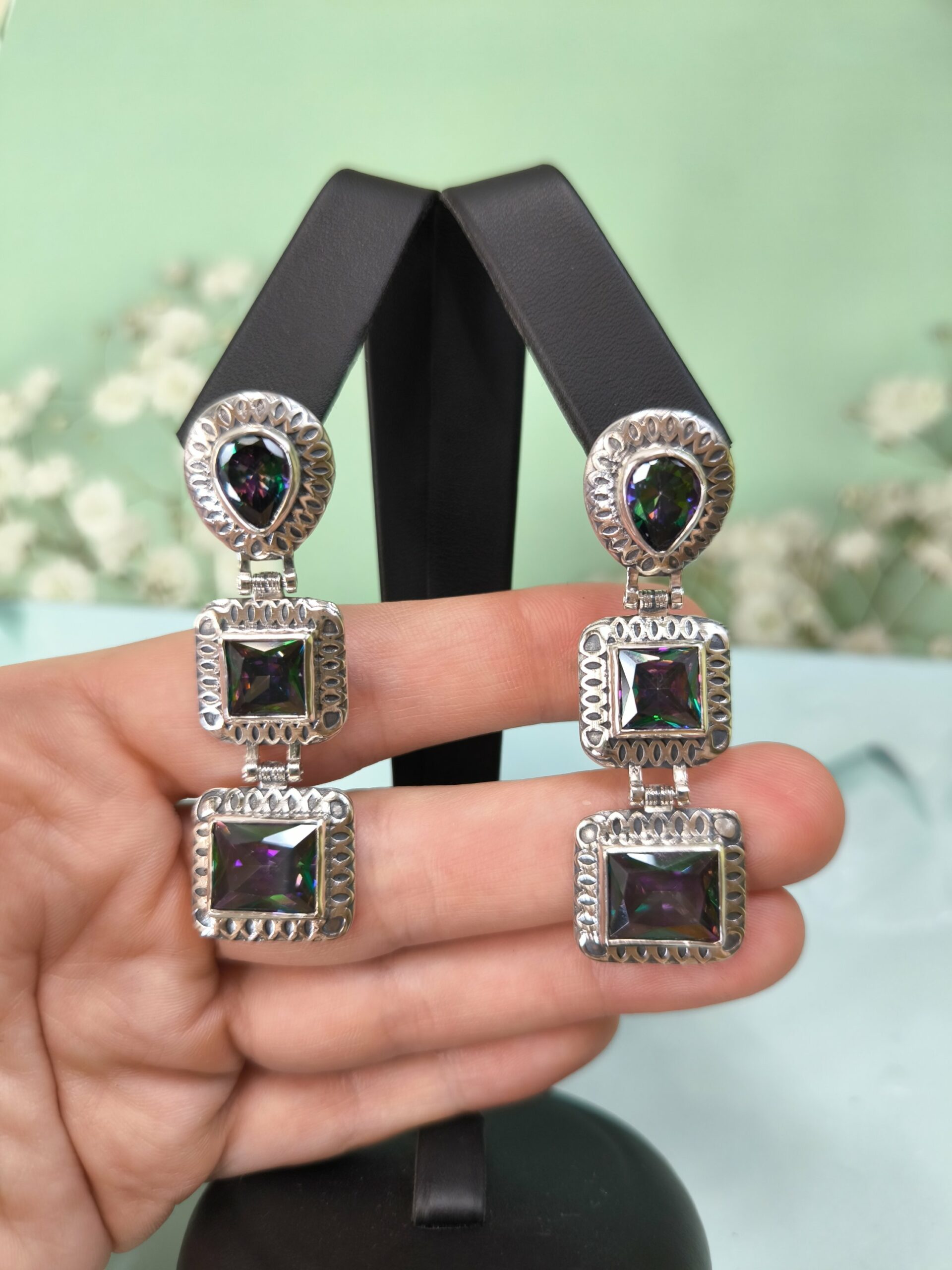 Серьги с Мистик Топазом