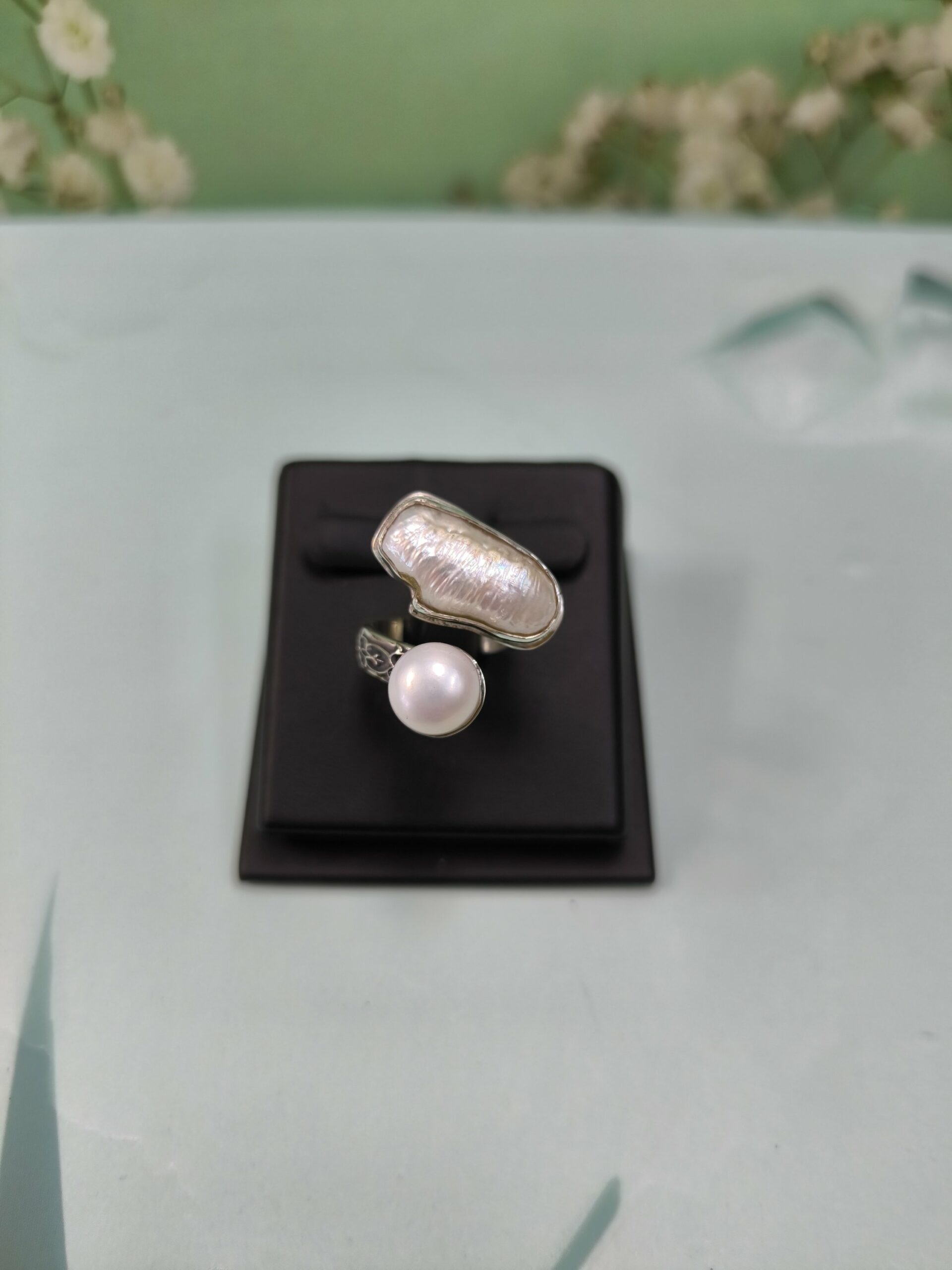 Жемчуг. Разьемное кольцо