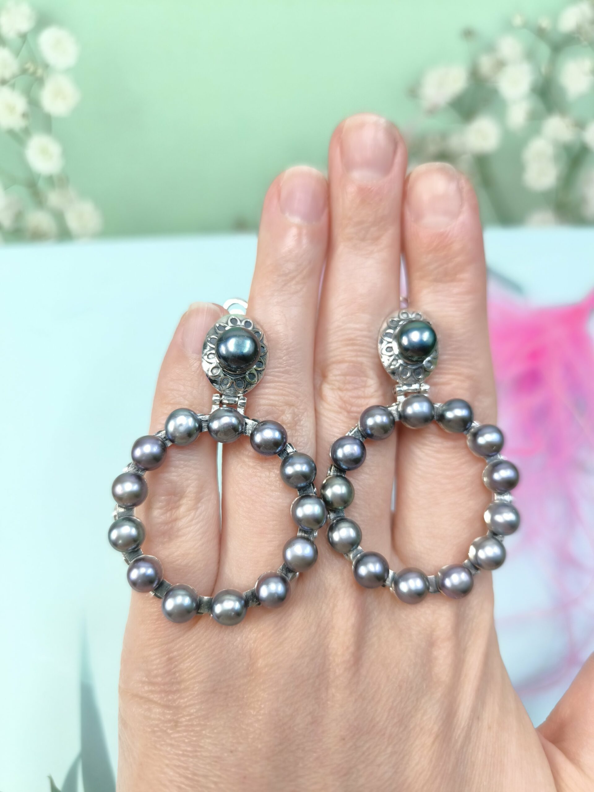 Серьги Жемчуг Таити