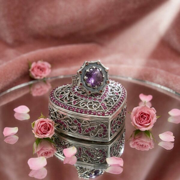 Кольцо “Розовый корунд”