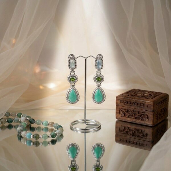 Серьги ” Мятный Закат”