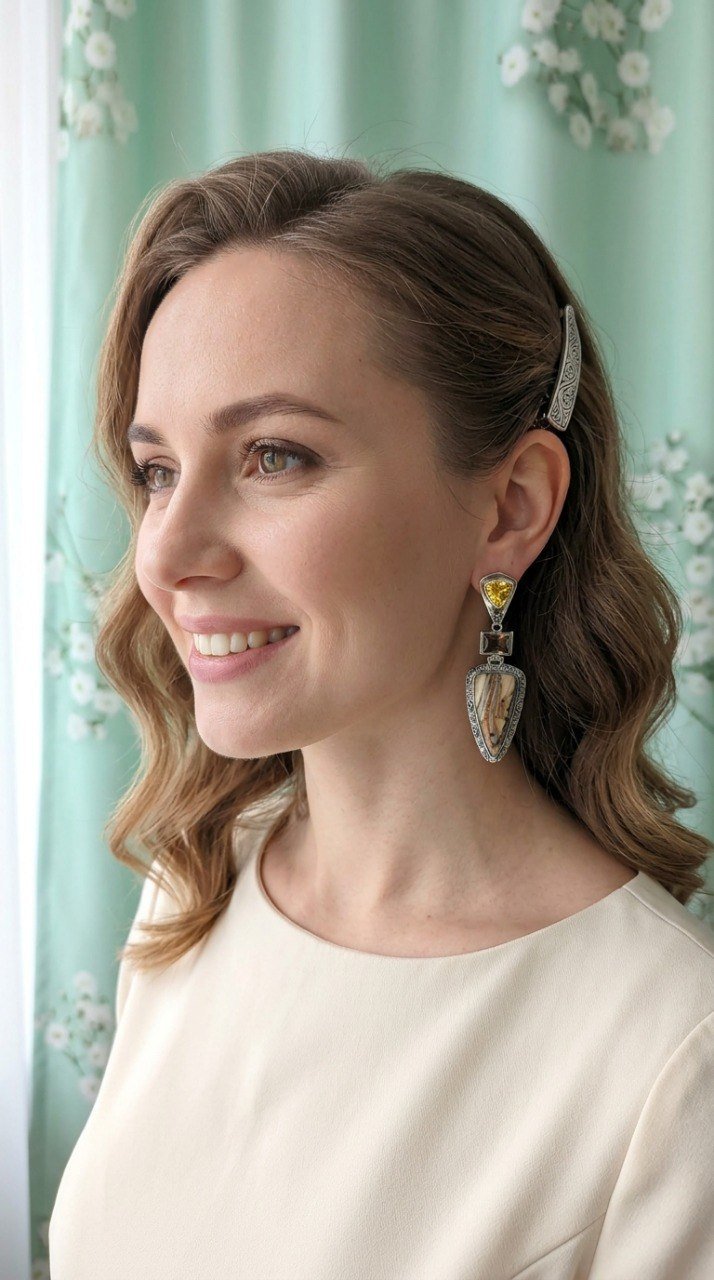 Серьги “Якутский мрамор”