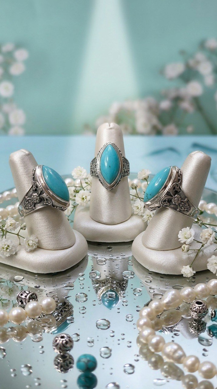 Кольцо “Бирюзовое утро”